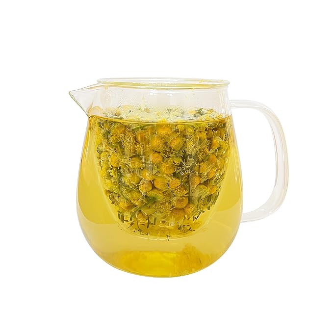 TIAN HU SHAN Chamomile Flowers Herbal Tea, Chamomile Tea Loose Leaf, Sugar Free Caffeine Free, Natural Clean without Impurities, Vegan 4 Ounce (Pack of 1)