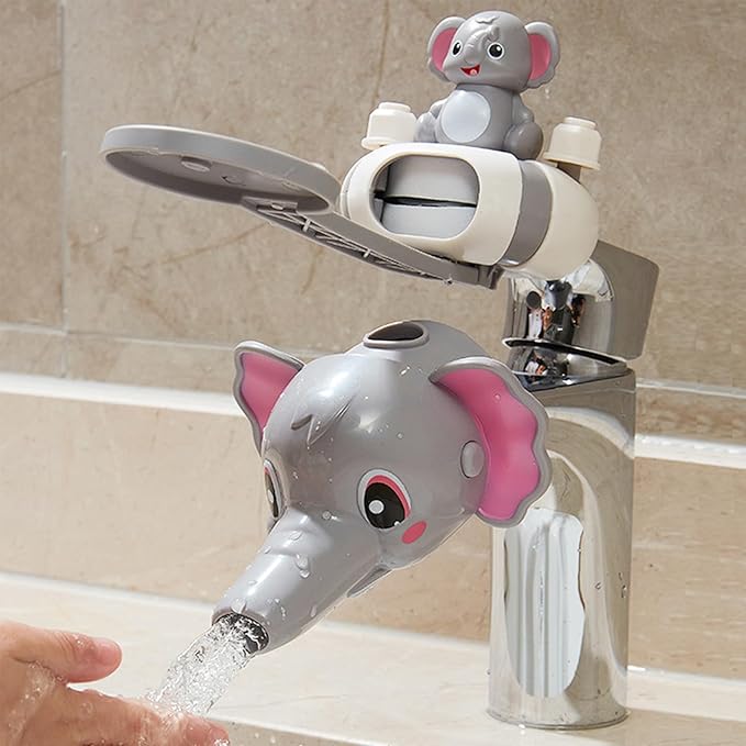 Faucet Handle Extender Set, Faucet Extender for Kids Child Sink Extender Kids Hand Wash Helper Faucet Extender for Bathroom Sink-Grey