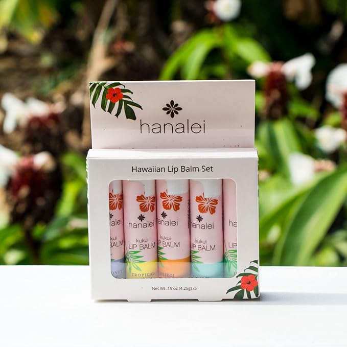 Hanalei Tropical Citrus Lip Balm & Moisturizer – Natural Kukui Oil & Beeswax for Hydrated, Soothed, Soft Lips – Heals Dry, Chapped, Cracked Skin – Long-Lasting Travel-Friendly Lip Care – Tropical