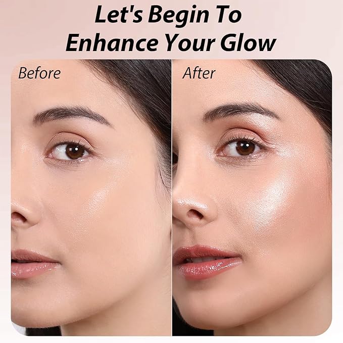 Highlighters Makeup Palettes,Face Glitter Glow Makeup Natural Glow Finish,Face Body Highlighters & Luminizers, Pearl Shimmer Highlighter Makeup Smooth Baked Powder,01-Pearl White