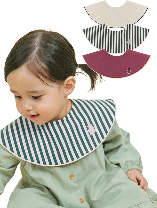 Konny Baby Bibs Set, 360 ° Rotate, Soft and Absorbent Bandana Drooling for Boys Girls baby Essentials