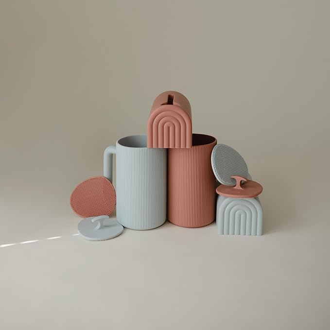 mushie Baby Bath Rinse Cup | 100% Food Grade Silicone | Shampoo & Body Washing Rinser Cup for Kids (Rose)