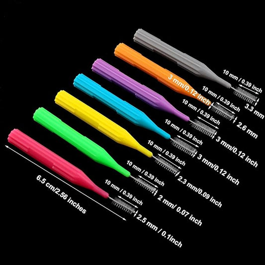 Patelai 100 Pieces Braces Brush for Cleaner Interdental Brush Toothpick Dental Flossing Head Oral Hygiene Flosser Tooth Cleaning Tool (Stylish Colors)