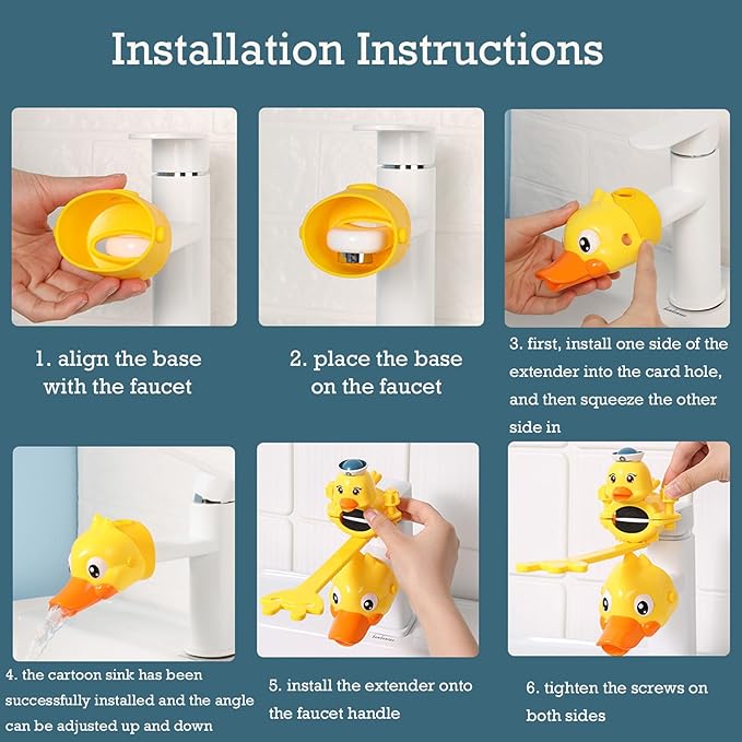 Faucet Handle Extender Set - Faucet Extender for Toddlers Faucet Handle Extender for Toddlers Faucet Extender for Kids(Yellow-Red)