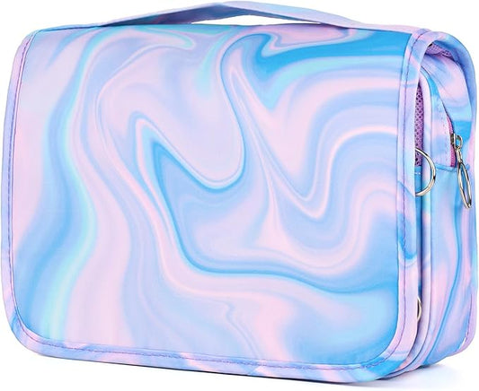 Purple Hanging Toiletry Bag for Girls, Travel Toiletry Bag for Teen Girls Cosmetic Makeup Waterproof Wash Bag Traveling Toiletries, Fluid