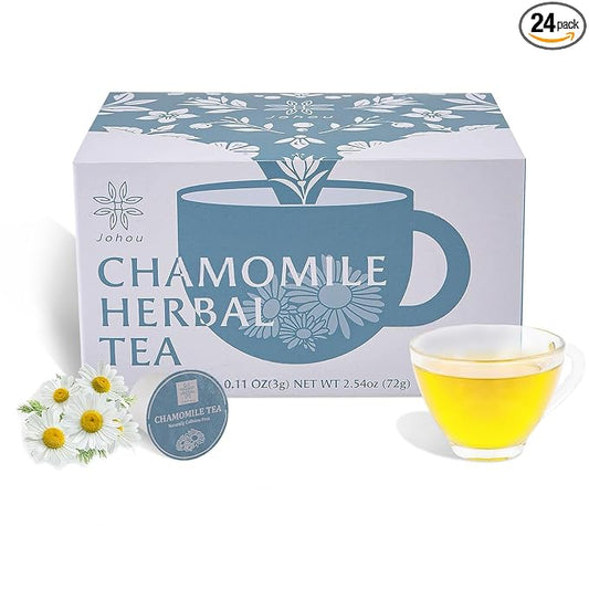 Johou Chamomile Herbal Tea Pods, Compatible with All K-Cup Brewers & Keurig 2.0, 24 pods, Caffeine Free