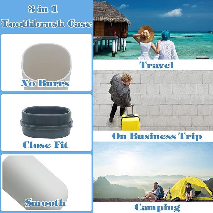 Toothbrush Travel Case, Travel Toothbrush Holder Portable Toothbrush Toothpaste Storage Container for Traveling Business Camping School Bathroom
