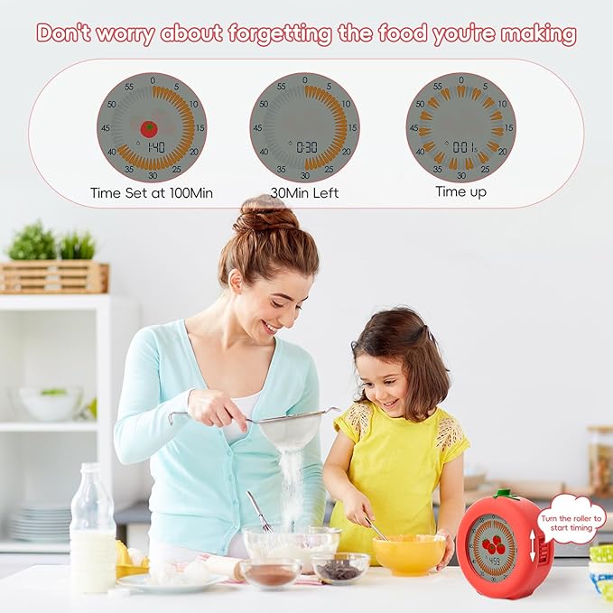Visual Timer for Kids, 299-Minute Cute Kids Pomodoro Timer with Eye-Protection Screen & Protective Case, Homeschool Supplies Study Teaching Time Management Tool