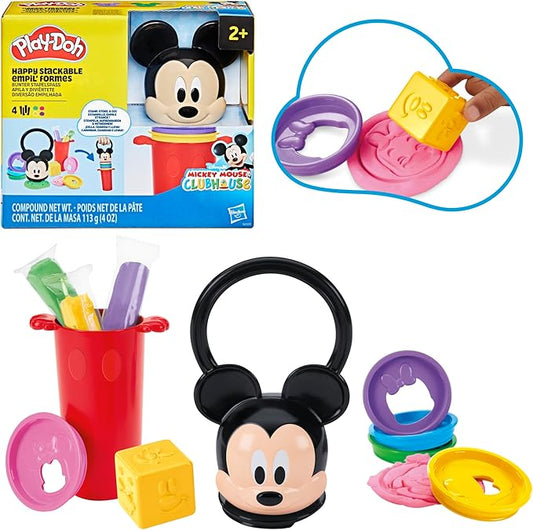 Play-Doh Disney Junior Mickey Mouse Clubhouse, Happy Stackable Toy Set, Preschool Toys, Arts & Crafts Gifts for Kids 2+