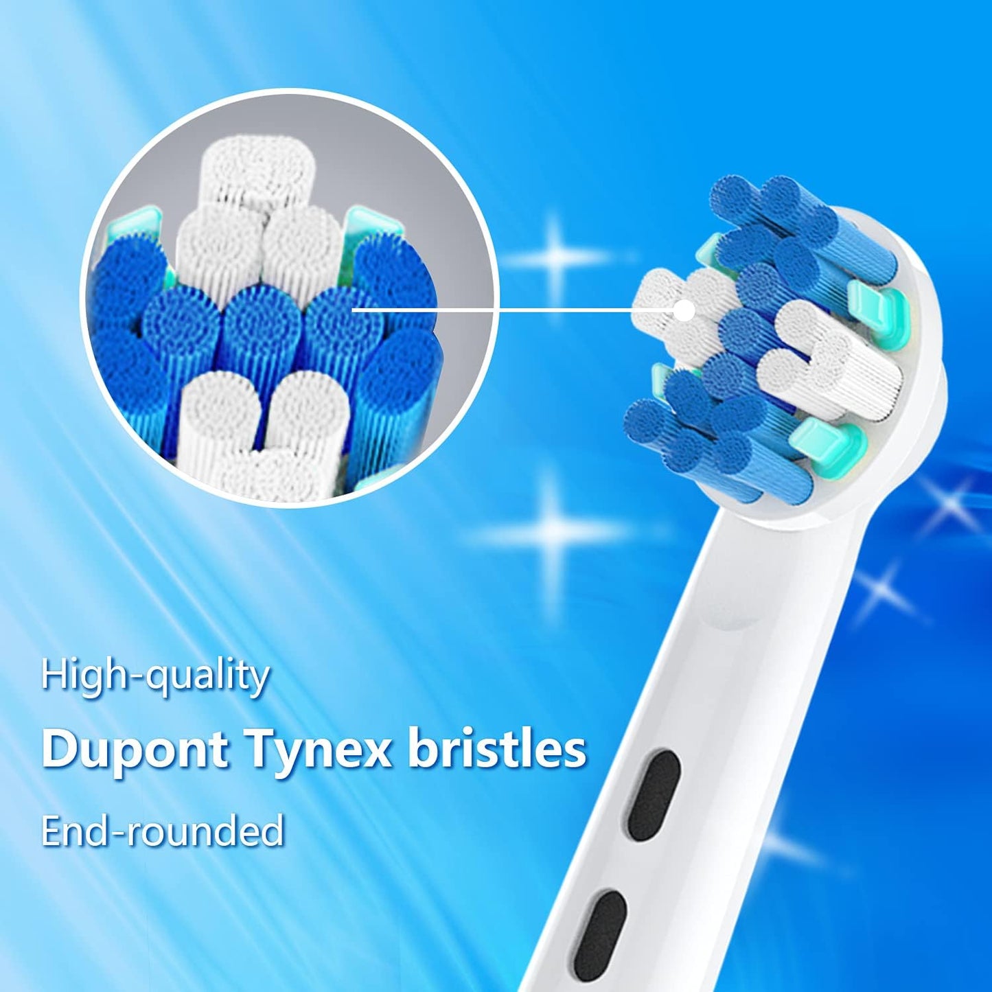 Replacement Toothbrush Heads Compatible with Oral B Electric Toothbrushes, 4pcs, Round Head for Vitality, for Pro Series, Refills for Braun Type 3756 3765 4729 DB4010 etc