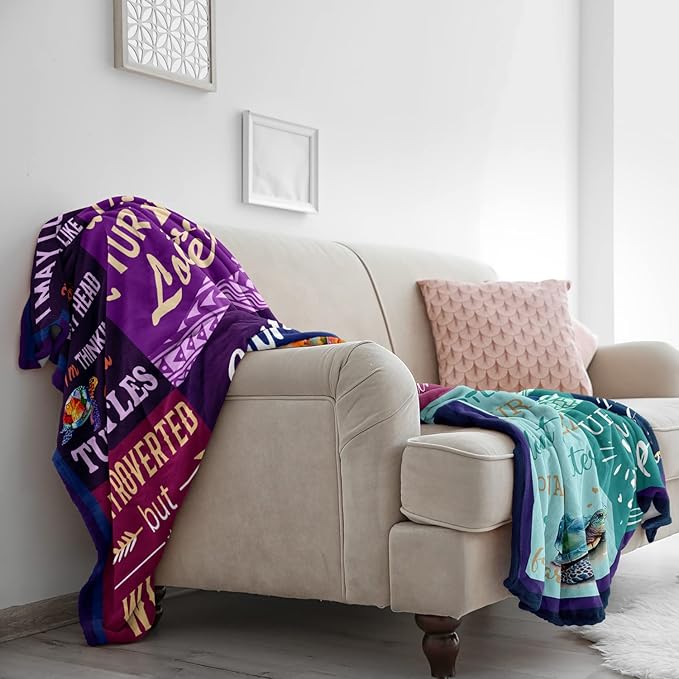 Solzien Sea Turtle Gifts for Women 60"x50", Turtle Christmas Brithday Gifts, Turtle Themed Decorations for Women