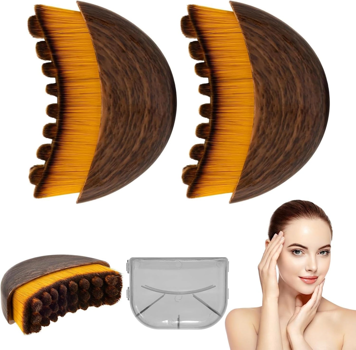 2pcs Lymphatic Contour Face Brush, Lymphatic Drainage Brush, Dry Brushing Face Brush, Lymphatic Drainage Massager for Face, Designed for The Face Gentle Enough for Daily Use（2pcs）