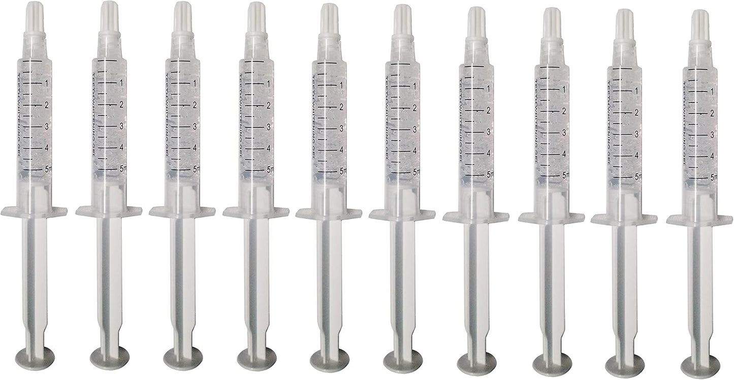 Bright White Smile 35% Teeth Whitening Gel Refills 10 Pack Bleaching Gel, No Sensitive Teeth Whitener, Great for Sensitive Tooth Whitening, Works with Teeth Whitening LED Light and Trays (10 X 5ML)