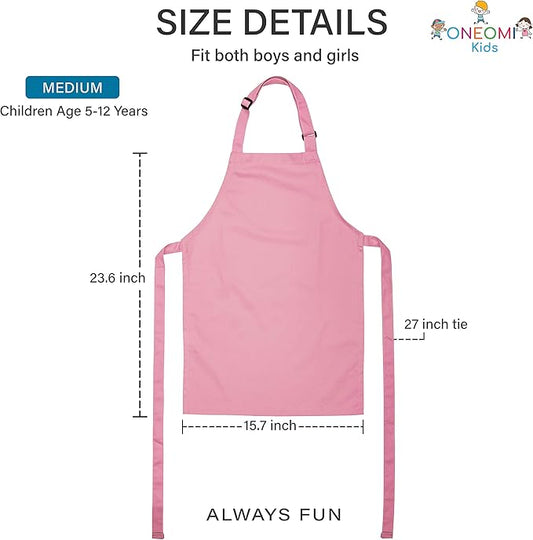 Kids Apron, Medium, 100% Cotton With An Adjustable Strap to fit All Ages