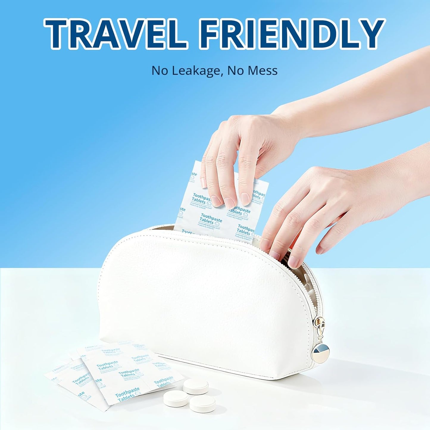 GENKENT Toothpaste Tablets, Fluoride & Plastic Free Chewable Toothpaste Tabs, Eco & Travel Friendly (60 Count)