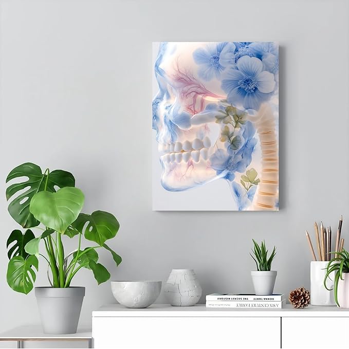 SchindlerBang Medical Decor Artworks,Chinese Porcelain Dental Anatomy Art,Elegant Decor for Clinics,Offices,or Home Spaces 8x12inch Ready to Hang