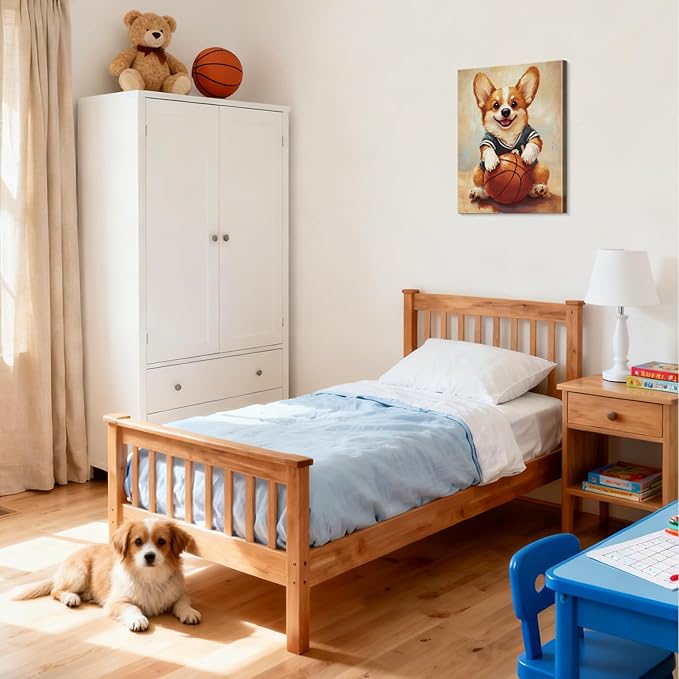 YOUHONG Animal Print Animal Canvas Wall Art Dog Art with Inner Wooden Frame - Lightweight, Sports Wall Decor for Bedroom & Living Room Decoration Ready to Hang (12x15.7 Inches)