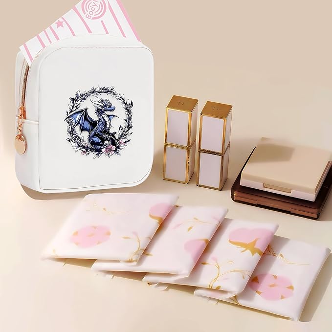 Dragon Mini Makeup Bag, Dragon Gift For Women Girls, Cute Portable Zipper Pouch Cosmetic Bag For Teen Girls Kids, Small Storage Bag For Sanitary Pad, Period napkin bag!