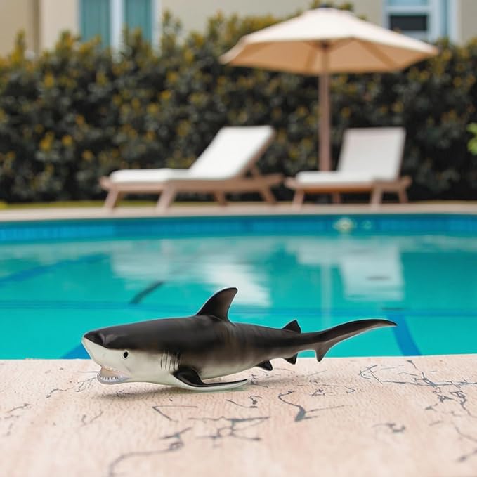 Gemini&Genius Sea Animal Tiger Whale Action Figure Soft Rubber Swimming Pool Bathtub Toys, Realistic Ocean Animals Orcas Educational and Role Play Toys for Kids and Collectors