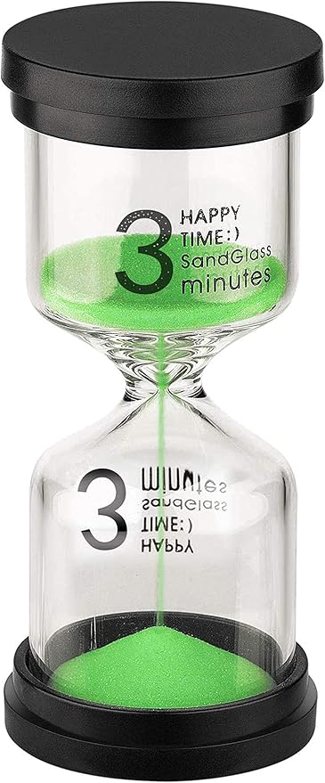 SuLiao Sand Timer 3 Minute Hourglass: Large Sand Clock, Reloj De Arena Three Minutos, Plastic Hour Glass Sandglass for Child, Student, Classroom, Games, Kitchen, Decoration
