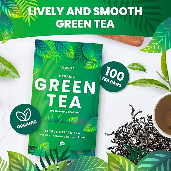 Organic Green Tea — 100 Tea Bags| Organic Tea From Single Origin | Eco-Friendly Tea Bags | Non-GMO Tea With Zero Sugar | Cederberg Tea Company