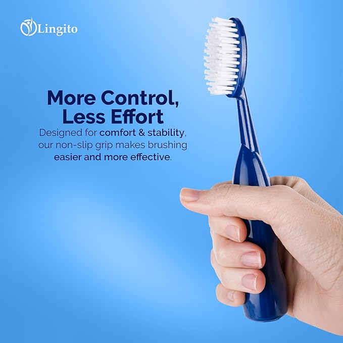 Lingito Smokers Toothbrush Wide-Head, Extra-Firm Hard-Bristle Oral Care for Tough Stains, Deep-Cleaning Manual Brush for Coffee & Tobacco-Stained Teeth, Premium Stain Removal & Brightening - (2 Pack)