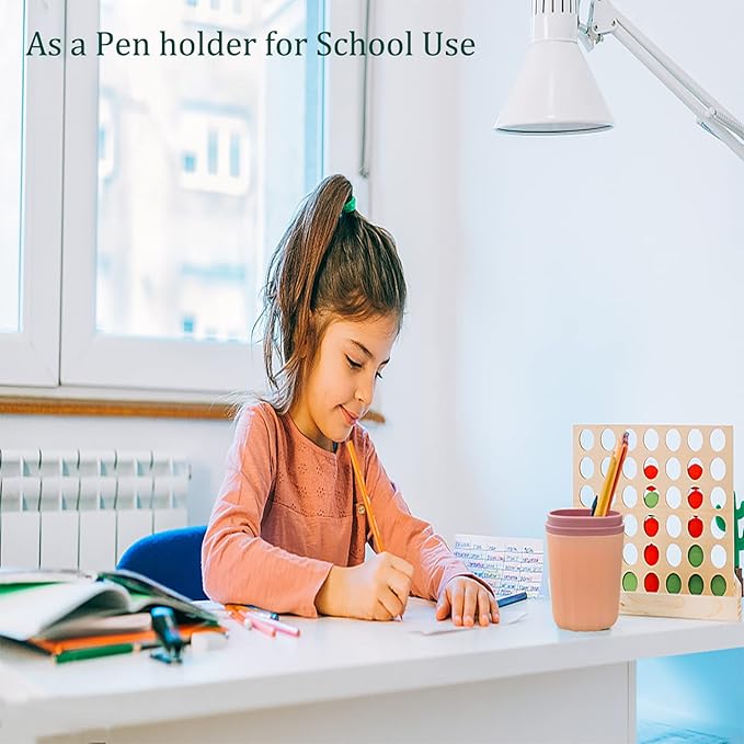 2Pcs Travel Toothbrush Cup Case, Portable Toothbrush Holder Case for Traveling, Camping, Business Trip and School, Plastic Toothbrushes Toothpaste Set with Two Colors (Navy blue and Lotus color)