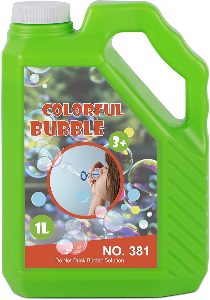 Lulu Home Concentrated Bubble Solution, 1 L/ 33.8 OZ Refill for Bubble Machines, Giant Wands, and Blowers - Up to 2.5 Gallons for Kids' Birthday Parties