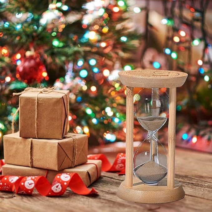 Mini Hourglass,5 Minute Sand Timer,Wooden Sandglass Timer, Sand Watch 5 Min, reloj de Arena- Unique Sand Clock for Classroom,Cooking,Desk Decor & Gift Brown