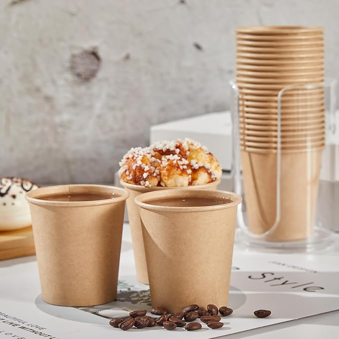 SIUQ 400 Pack 5 oz Kraft Paper Cups, Disposable Bathroom Cups, Mini Mouthwash Cups, Hot/Cold Beverage Drinking Cup for Home, Store, Travel, Events (Brown)