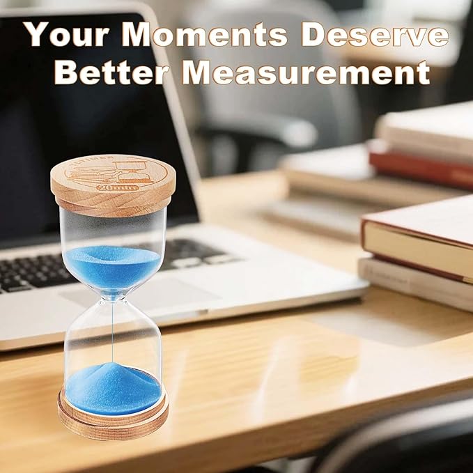 5 Minute Sand Timer, Wooden Blue Hourglass Hour Glass Timer, Small Sand Clock, Sand Watch 5 Min for Toothbrush, Classroom, Games, Desk,Decor (Blue)