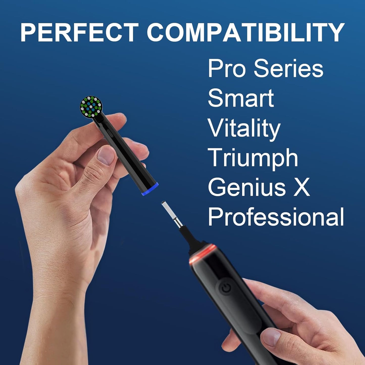 Replacement Toothbrush Heads Compatible with Oral b Braun Smart 1500/7500,Pro 1000/1500,Genius x/6000/Cross/Floss/Sensitive, 8PCS Electric Brush Heads Refill for Braun Oral B,Black