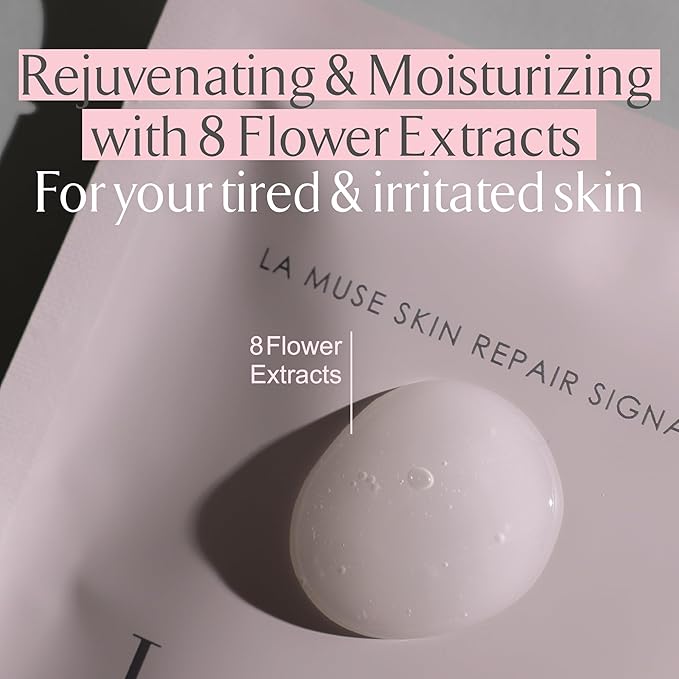 LA MUSE Biocellulose Signature Face Mask(5ea) | Deep Hydrating, Tightening & Firming Care for Skin Repair | Rejuvenating & Moisturizing | Cooling & Soothing Sensitive Skin | Face Mask Korean Skin Care