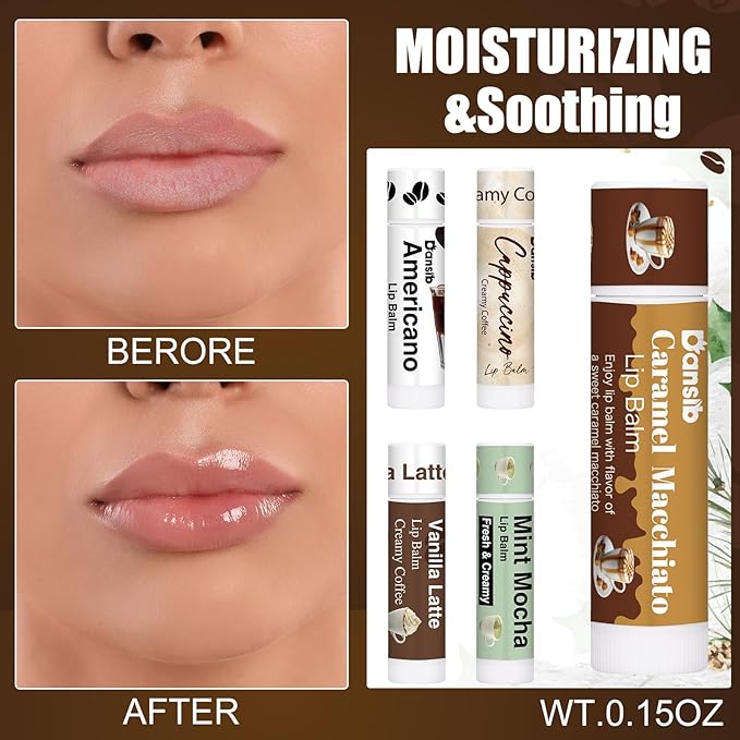 25 Pack Christmas Coffee Flavor Lip Balms Favors Bulk Coffee Lovers Gifts Cocoa Bar Party Favors Vanilla Latte Christmas Party Gifts Stocking Basket Stuffers for Women Men