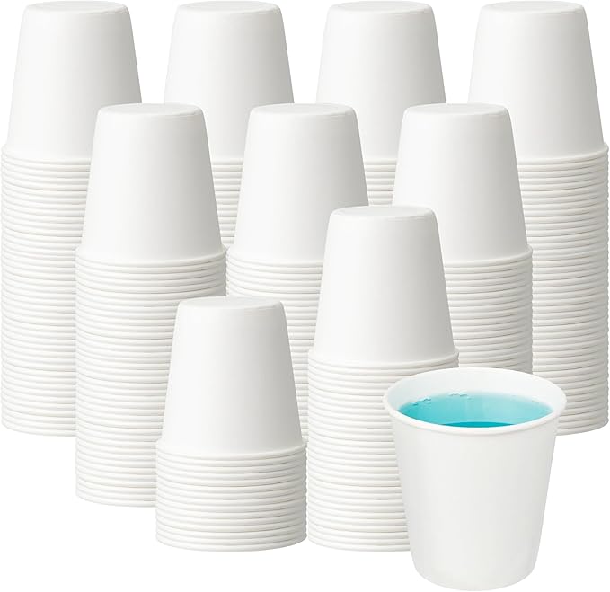 RACETOP [3 oz 500 pack] Disposable Paper Bathroom Cups, Small Coffee Cups, Mouthwash Cups, Bath Paper Cups Ideal for Bathroom, Mouthwash (3oz 500count) (500)