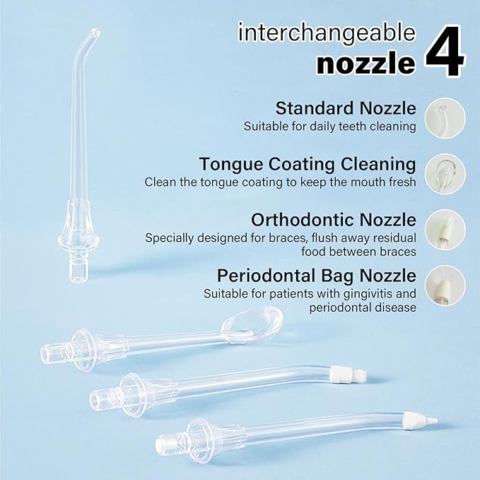 Portable Water Flosser for Teeth 2 Pack, Cordless & Portable Collapsible Oral Irrigator Water Teeth Cleaner Pick for Home Travel Use,3 Modes & IPX7 Waterproof Rechargeable Water Flosser Dental Pick