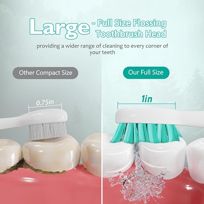 Replacement Heads for Waterpick Sonic Fusion 2.0, Extra-Large Size Flossing Toothbrush Head fit for Water pik SF-01 SF-02 SF-03 SF-04 (White, 3 Count)