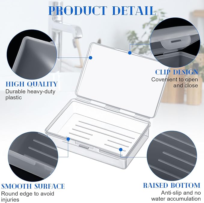 12 Pcs Travel Soap Container Portable Plastic Soap Boxes Bulk with Lid Homeless Donations Bulk Gym Shower Tour Groups Hotel Outdoor Camping (White)