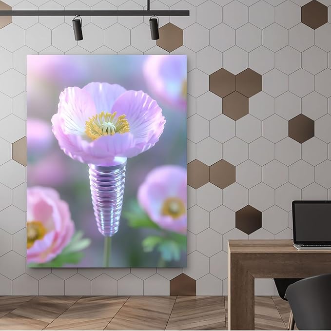 SchindlerBang Garden-Inspired Dental Art,Blossoming Molar Canvas,Refined Decor for Women's Clinics,Tea Rooms,and Gentle Spaces 16x20inch Ready to Hang