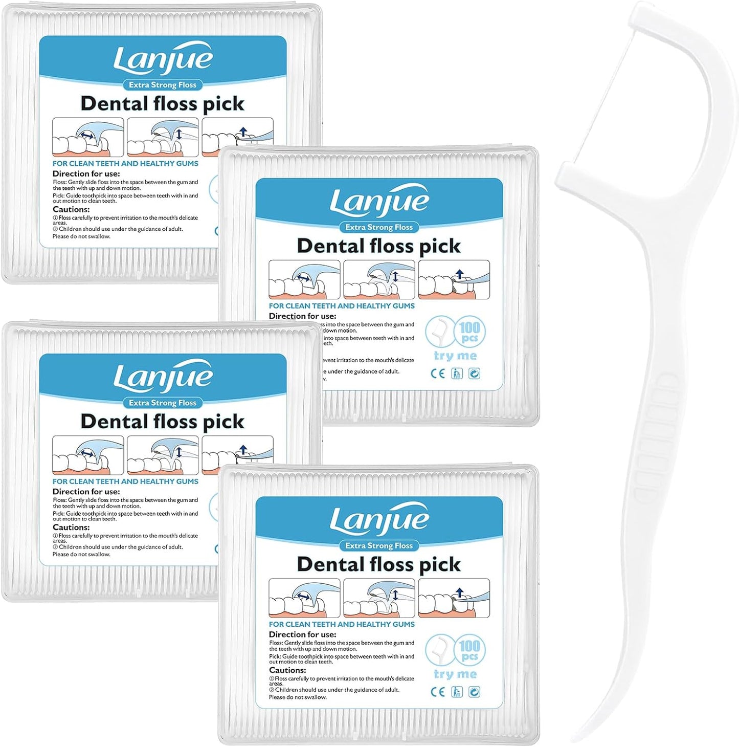 400 Count Dental Floss Picks, Travel Dental Flossers with 4 Portable Case Toothpicks Sticks Dental Tooth Picks Flosser Dental Floss Cleaner Dental Floss Sticks for Family Teeth Cleaning