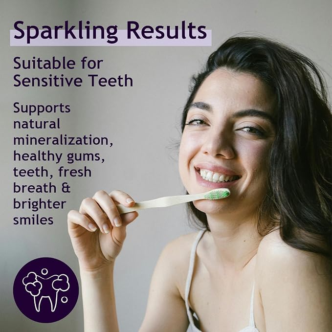 Purple Color Corrector Whitening Toothpaste, Fluoride-Free,Deep Stain Remover Toothpaste, Plaque Remover for Teeth,freshens Breath,Vanilla Mint