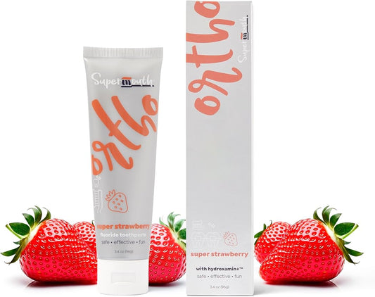 SuperMouth Ortho Toothpaste – for Braces & Aligners, Fluoride + Nano Hydroxyapatite, Adults & Kids, Fights Cavities & Decalcifications, Orthodontist-Developed, Safe Clean Ingredients, 4 Tasty Flavors