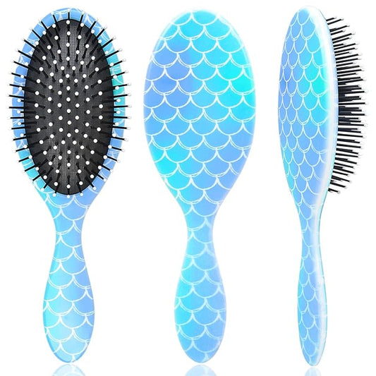 Kids Hair Brush Girls, Toddler Wet Dry Detangling Hair Brush for Curly Thick Hair Pain-Free Comb Girls Kids Women Unicorn Mermaid