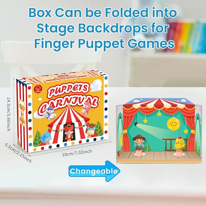 Oriate Fairy Tale Finger Puppets Toddler Toys, Story Time Puppets with Pretend Play Stage, Toddler Bath Toys with Storage Bag, Bathtub Party Favors Easter Basket Stuffers 12m 10Pcs