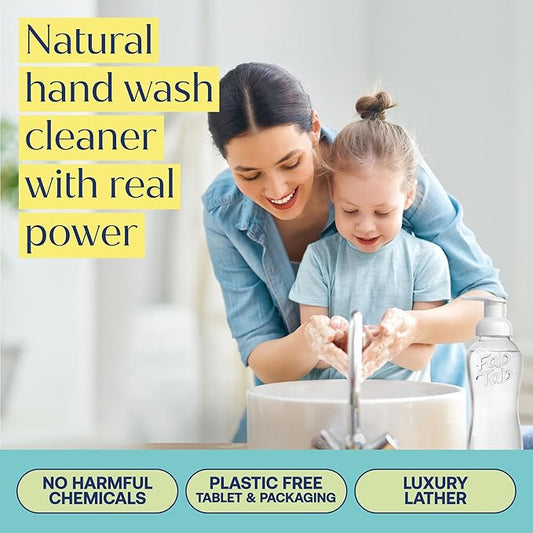Fab Tab Foaming Hand Soap Kit - Natural Hand Soap - Bathroom Hand Wash - Plant-Based - No Harsh Chemicals - Scentless - 4 Pack. Makes 4 x 11.9 fl oz (Bottle Not Included)
