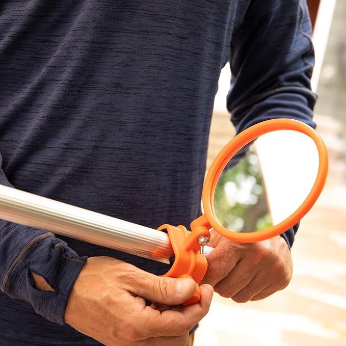 Large Inspection Mirror for Extension Pole – Expandable Inspection Mirror for Roof, Gutter, Duct, Under Vehicle & Car Checks – Retractable Security Mirror on a Stick for Inspection