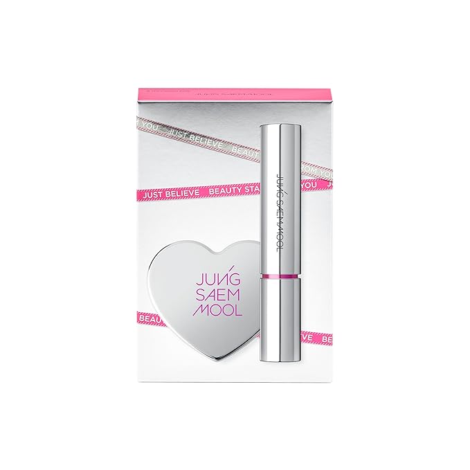 JUNG SAEM MOOL OFFICIAL] New Classic Glaze Lipstick Gift Set (Narcissism Pink) | Glaze Lipstick + Heart Mirror Mini