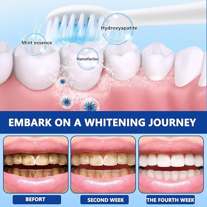 7.5% Nano Hydroxyapatite Toothpastes for Enamel Protection and Tooth Strengthening, Fluoride-Free Cooling Mint, Promotes Fresh Breath, Daily Use for Oral Health Mild Mint, 4.23 Oz, （2 Pack）