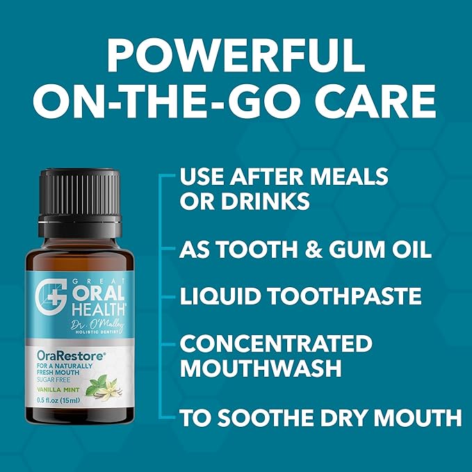 Dentist Formulated Oral Health System with Fluoride Free Remineralizing Nano Hydroxyapatite Toothpaste, OraRestore Mouthwash Concentrate & Oral Probiotics for Bad Breath, Enamel Strength, Oral Balance