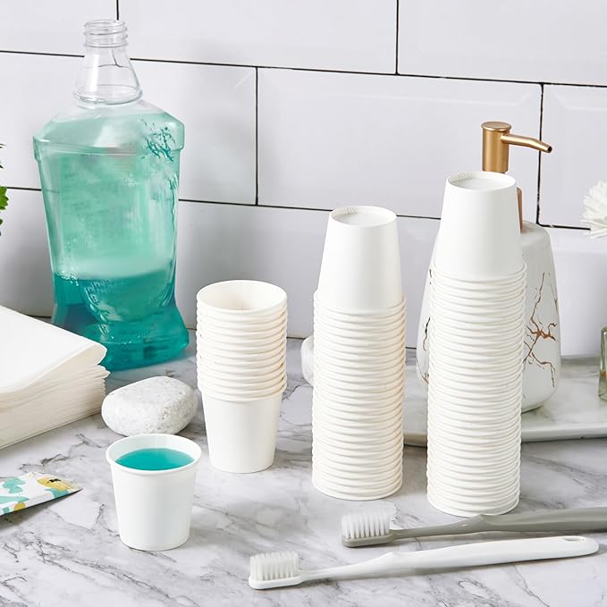 JOLLY PARTY 2 oz Bathroom Cups,700 Pack Small Paper Cups, White Mouthwash Cup, Disposable Mini Espresso Cup, Paper Sampling Cup